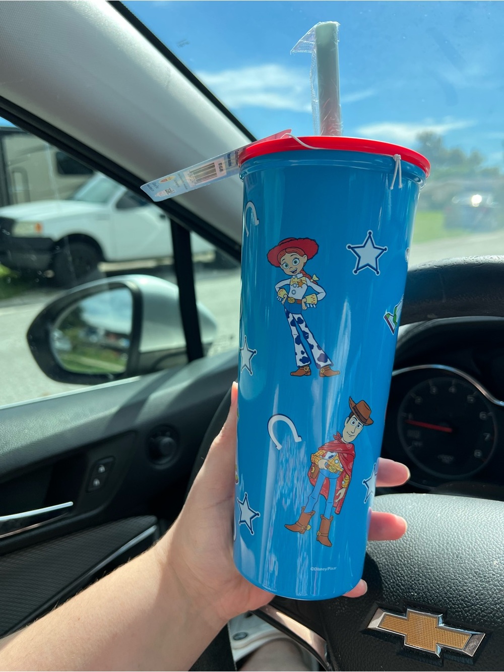 Disney Toy Story Blue Kids Straw Tumbler with Red Lid